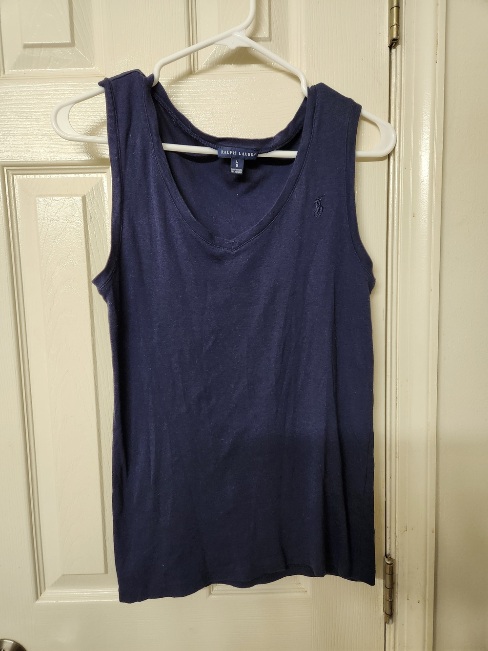 Ralph Lauren Navy Cotton V‑Neck Tank Top
